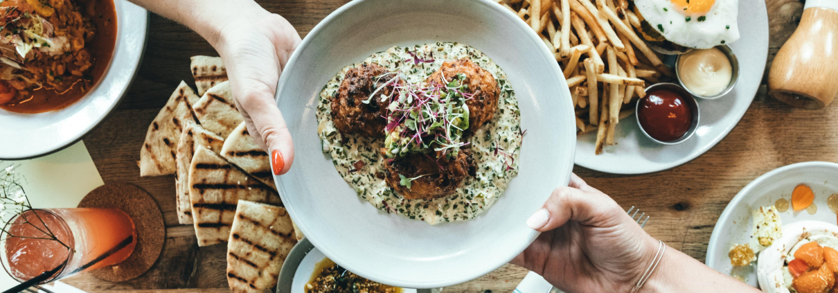 plate of food at a restaurant