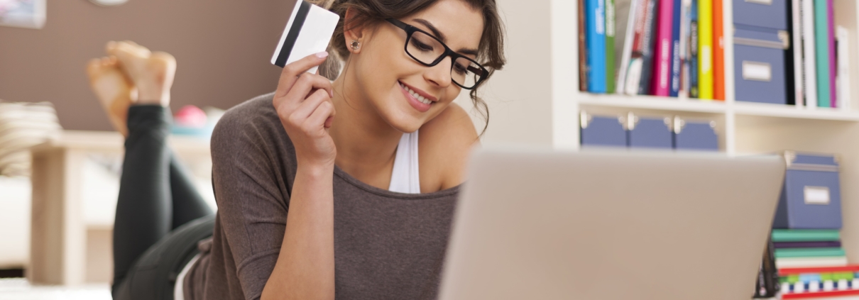 Woman doing online shopping