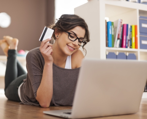 Woman doing online shopping