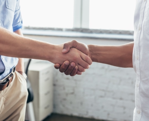 Two people shaking hands
